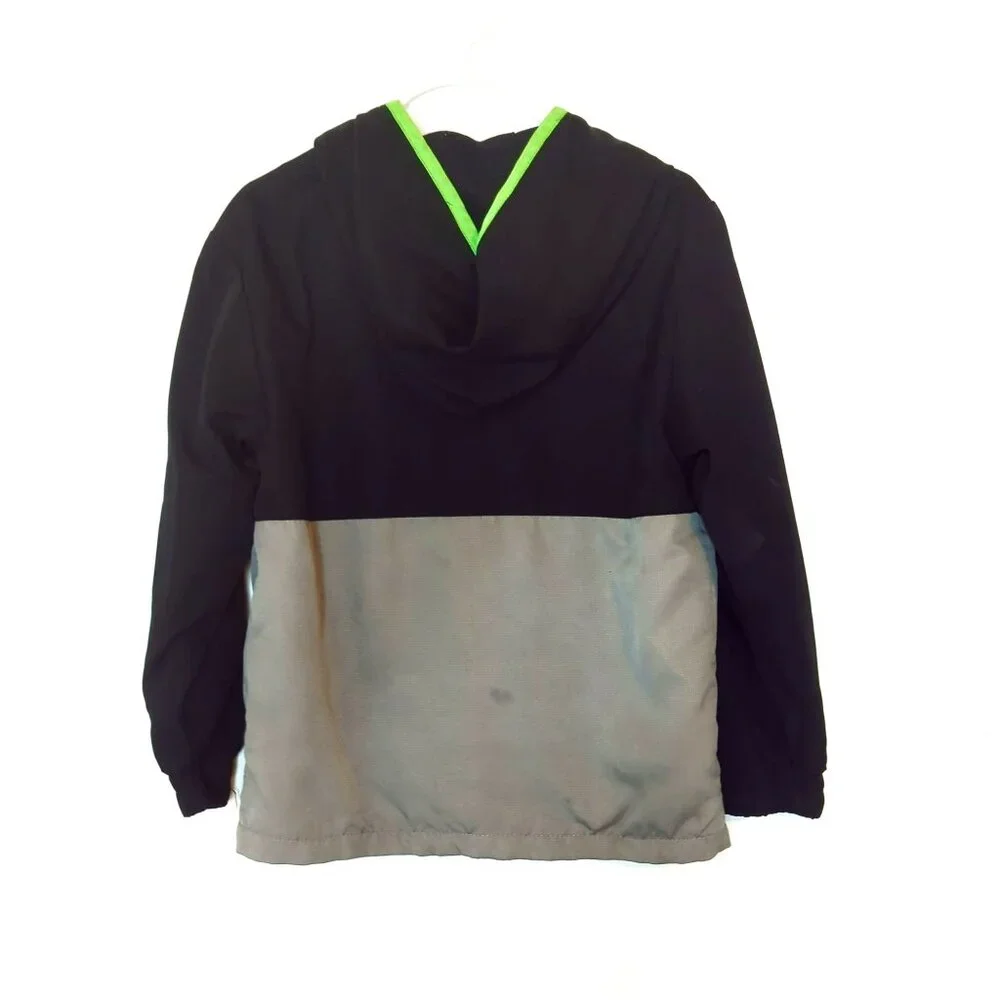 Tommy Bahama Active Jacket Boys S 5-6 Black Gray Full Zip Hooded Windbreaker - Picture 2 of 8
